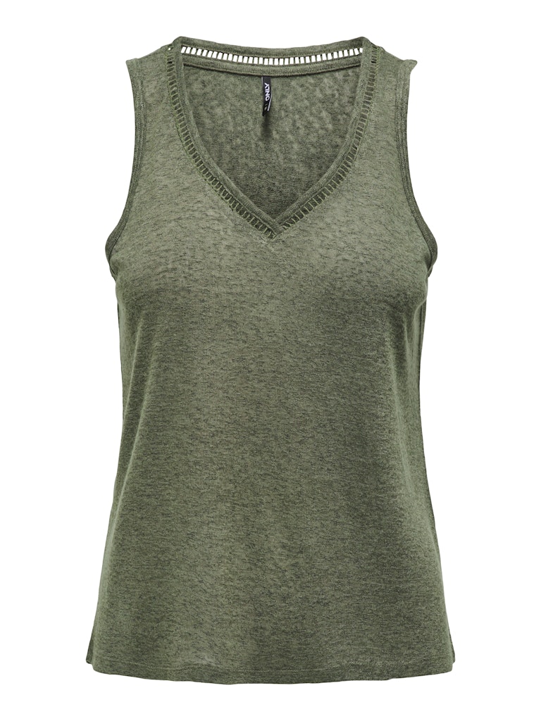 Only onlpenny s/l v-neck top jrs noos 15320076 ivy green