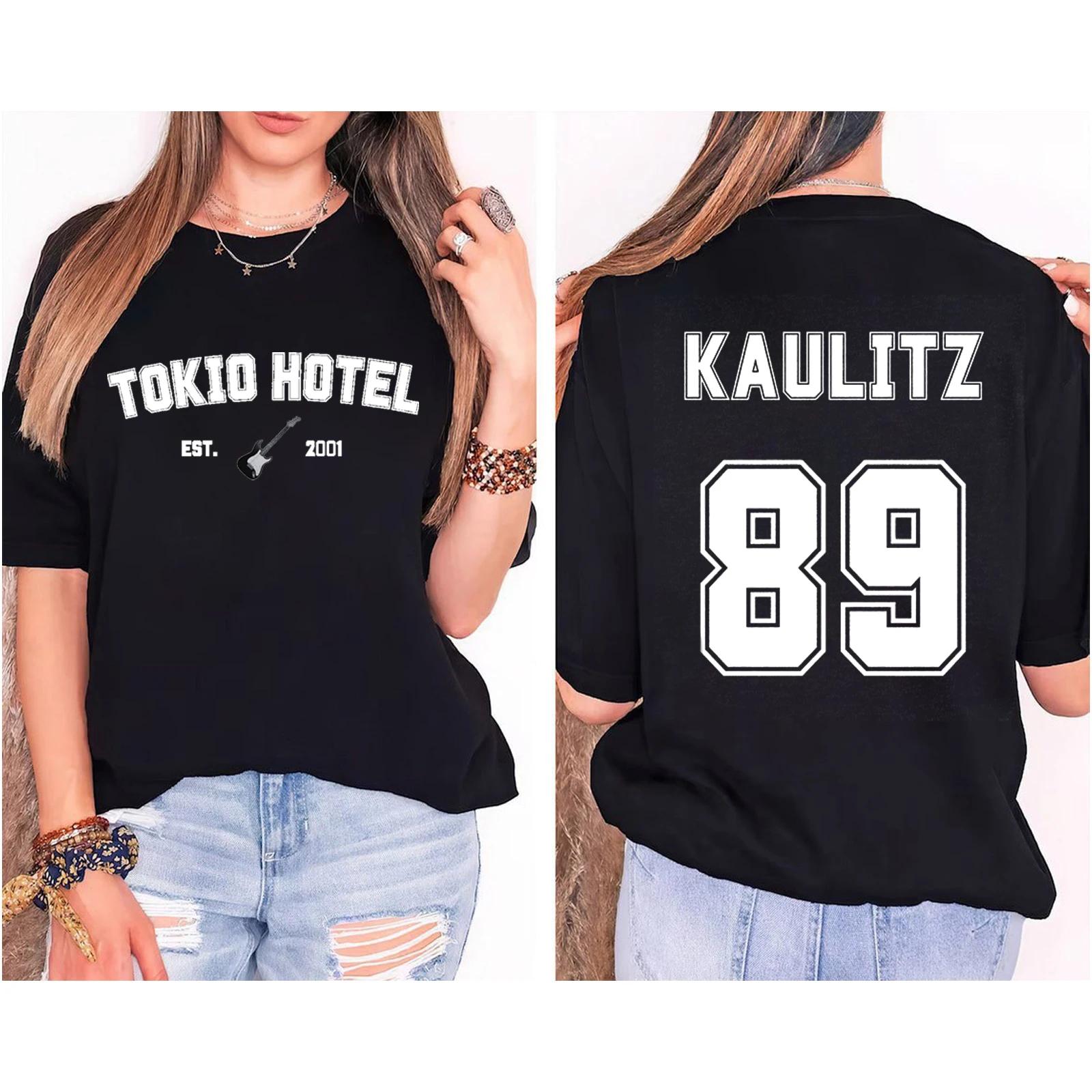 Enter Boutique Sports Clothing Collection Tokio Hotel Katoenen T-shirt Rock Band Kaulitz Rug Print Duitsland Zomer Korte Mouw Zwart T-shirt Heren Dames Effen Kleding XS