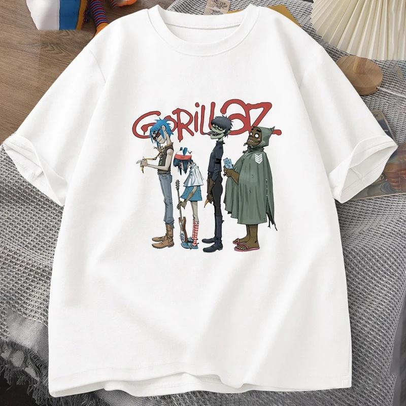 Enter Boutique Sports Clothing Collection Muziekband Gorillaz PUNK ROCK T-shirt Mannen Vrouwen Zomer 90s O-hals Katoen Korte Mouw T-shirts Kleding Vintage Kleding XS