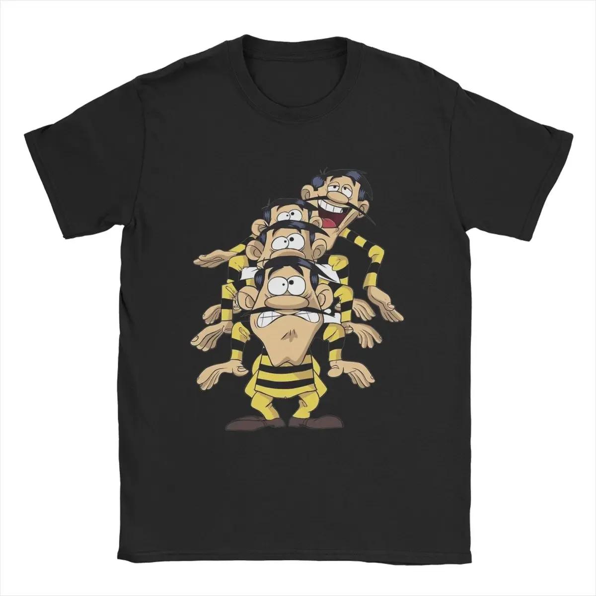 Comfortable season Daltons Lucky Luke Heren T-shirt Vrijetijds T-shirt Korte Mouw Ronde Hals T-shirts Puur Katoen Cadeau-idee Tops S zwart