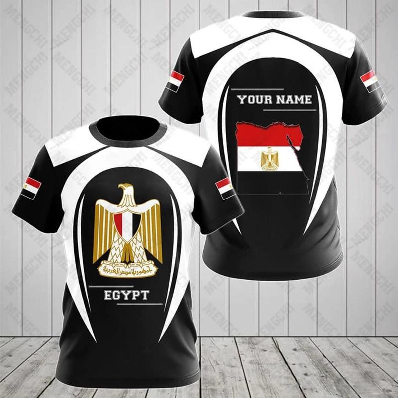 Zengyanqin02 Egypte Vlag & Wapen Grafische Tee Zomer Casual Pullover Herenmode O-hals T-shirts Jongens Oversized Korte Mouw Tops XXS