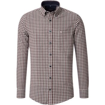 Casa Moda Overhemd Lange Mouw  Overhemd Ruiten Bruin
