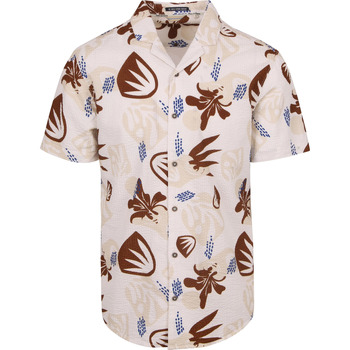 No Excess Overhemd Korte Mouw  Short Sleeve Overhemd Seersucker Beige