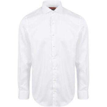 Suitable Overhemd Lange Mouw  Twill Overhemd Wit