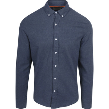 Suitable Overhemd Lange Mouw  Overhemd Flanel Donkerblauw