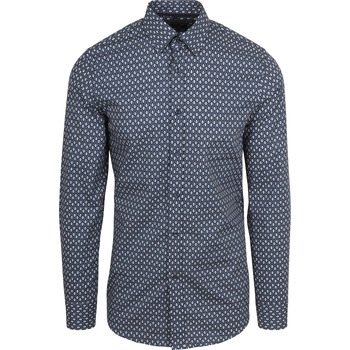 Suitable Overhemd Lange Mouw  Overhemd Print Navy