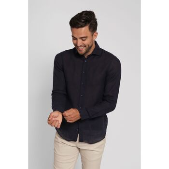 Suitable Overhemd Lange Mouw  Overhemd Linnen Navy