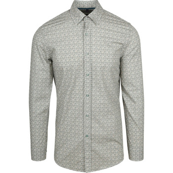 Suitable Overhemd Lange Mouw  Overhemd Paisley Groen