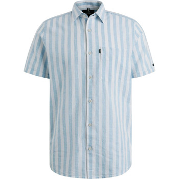 Vanguard Overhemd Lange Mouw  Short Sleeve Overhemd Linnen Streep Lichtblauw