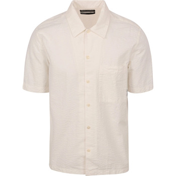 Marc O'Polo Overhemd Lange Mouw  Overhemd Short Sleeves Seersucker Off White