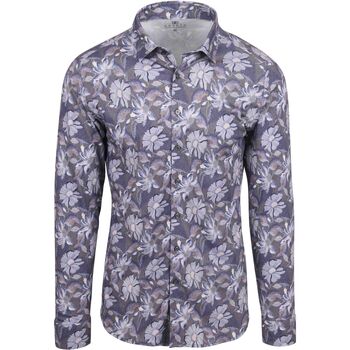 Desoto Overhemd Lange Mouw  Overhemd Timeless Elegance Bloem Blauw