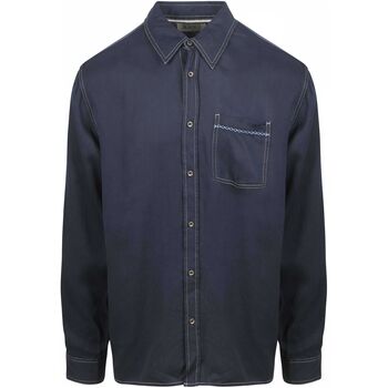 Scotch & Soda Overhemd Lange Mouw Scotch & Soda Overhemd Solid Tencel Navy