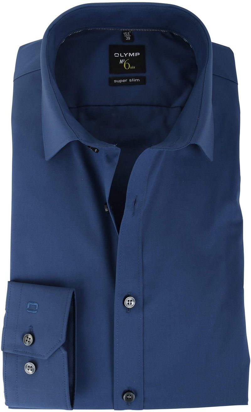 Olymp No'6 six Overhemd Skinny Fit Donkerblauw