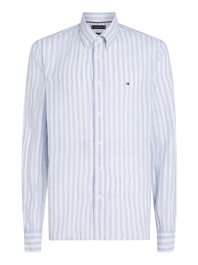 Tommy Hilfiger Overhemd Linnen Licht Blauw