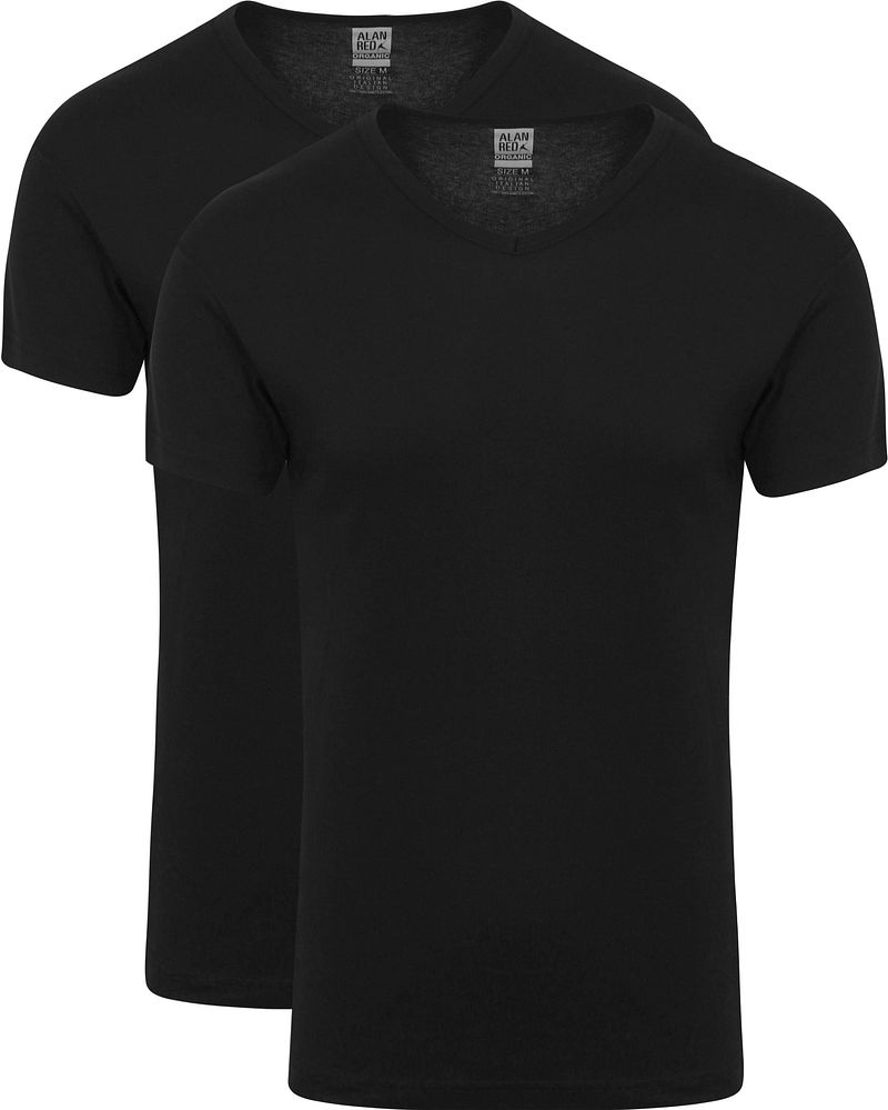 Alan Red Vancouver T-shirt V-Hals Zwart 2-Pack