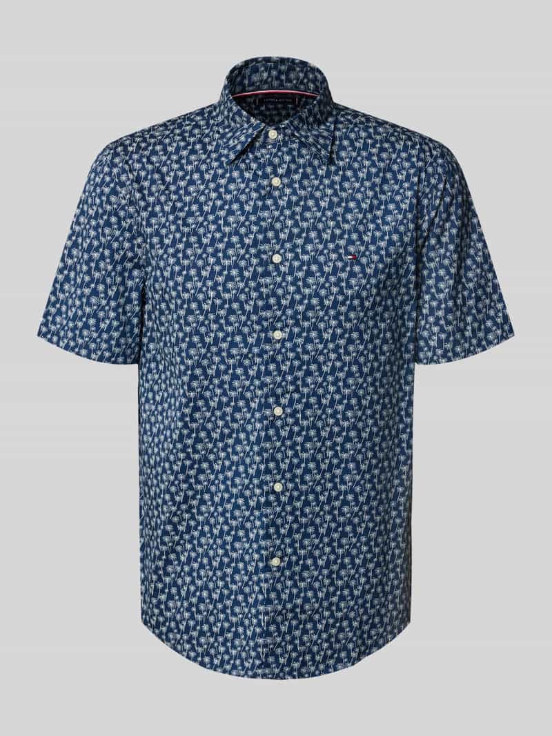 Tommy Hilfiger Overhemd met korte mouwen FLEX POPLIN PALM SS SF SHIRT
