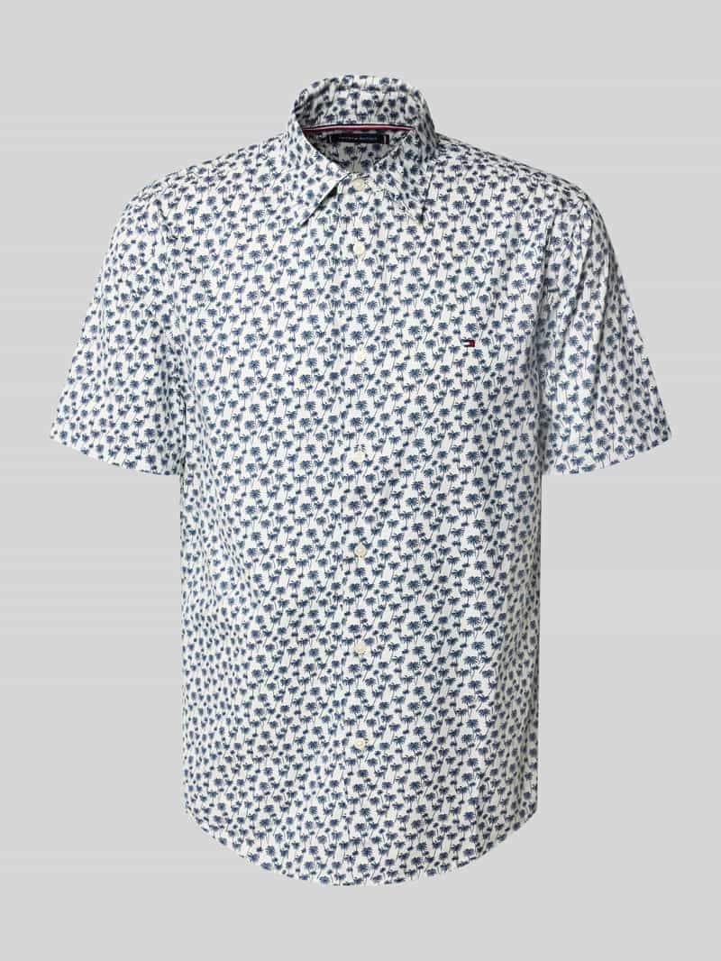 Tommy Hilfiger Overhemd met korte mouwen FLEX POPLIN PALM SS SF SHIRT