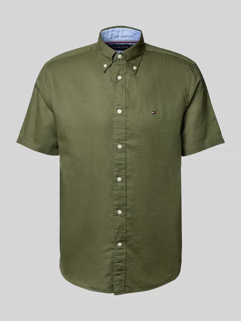 Tommy Hilfiger Overhemd met korte mouwen LINEN BLEND SOLID SS RF SHIRT