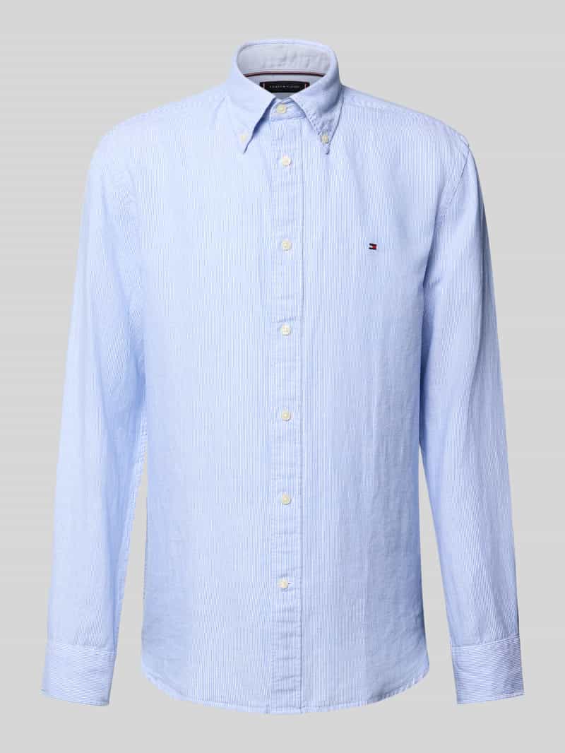 Tommy Hilfiger Overhemd met lange mouwen LINEN BLEND MAO COLLAR SHIRT