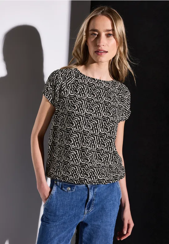 STREET ONE Shirt met print met een bloemmotief