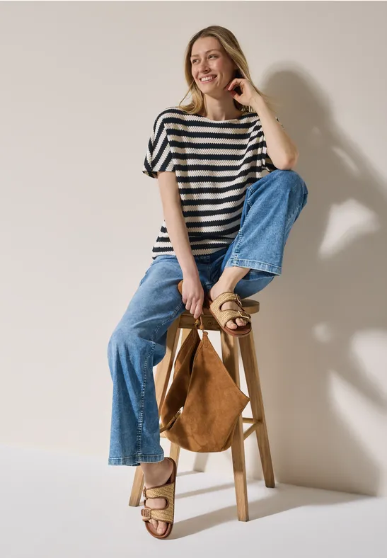 Cecil T-shirt gestreept, met boothals