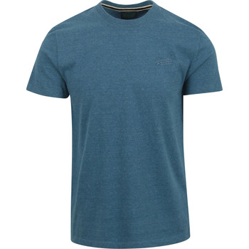 Superdry T-shirt  Classic T-Shirt Melange Blauw