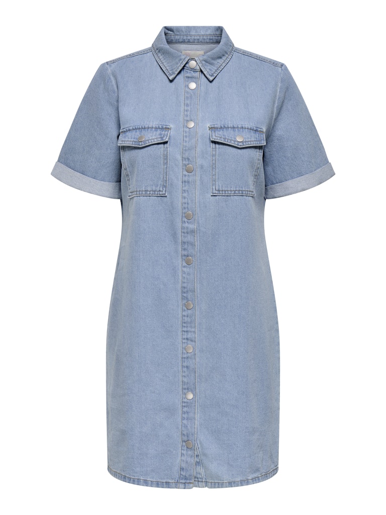 Jacqueline de Yong esmee ss button dress lbd dnm 15348685 light blue denim