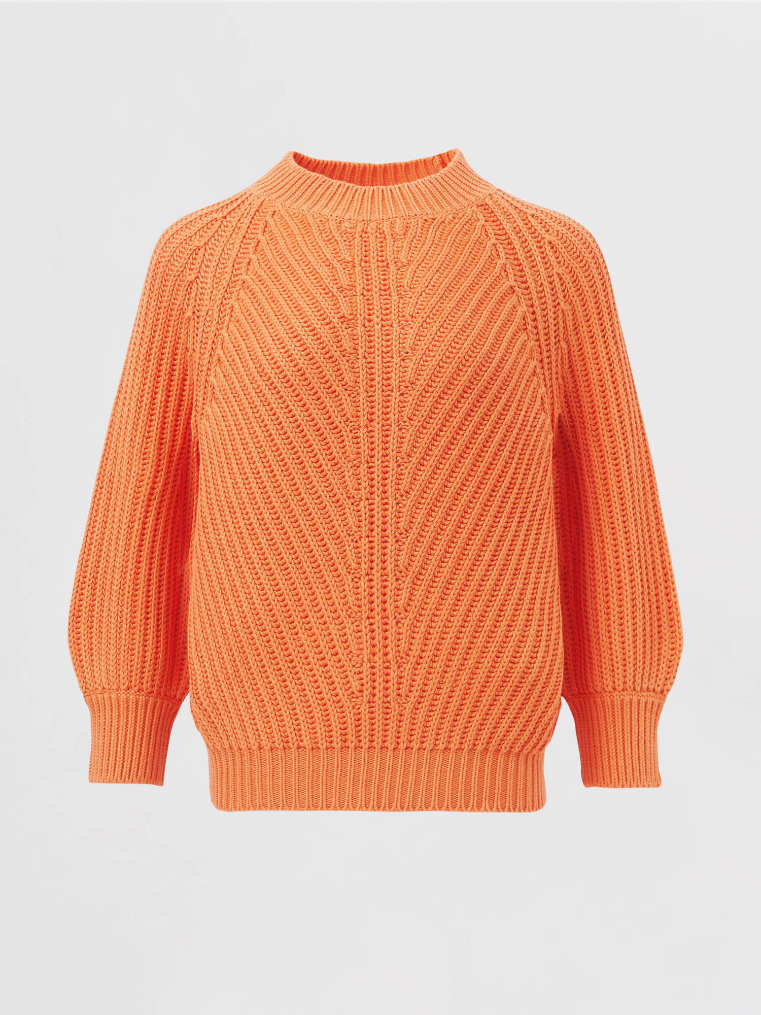REPEAT cashmere Grof gebreide trui met korte pofmouwen