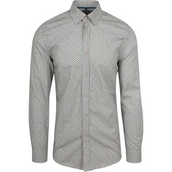 Suitable Overhemd Lange Mouw  Overhemd Print Blauw