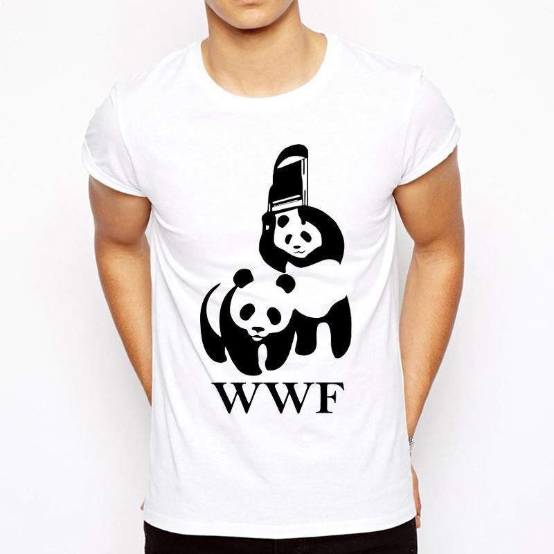 Hoodie Suit Clothing Cool Camiseta T-shirt Heren T-shirt Zomermode Grappig T-shirt WWF Worstelen Panda Komedie Korte Mouw S