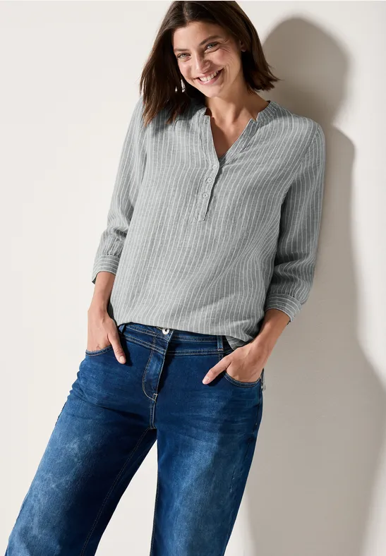 Cecil Blouse zonder sluiting in streep-look