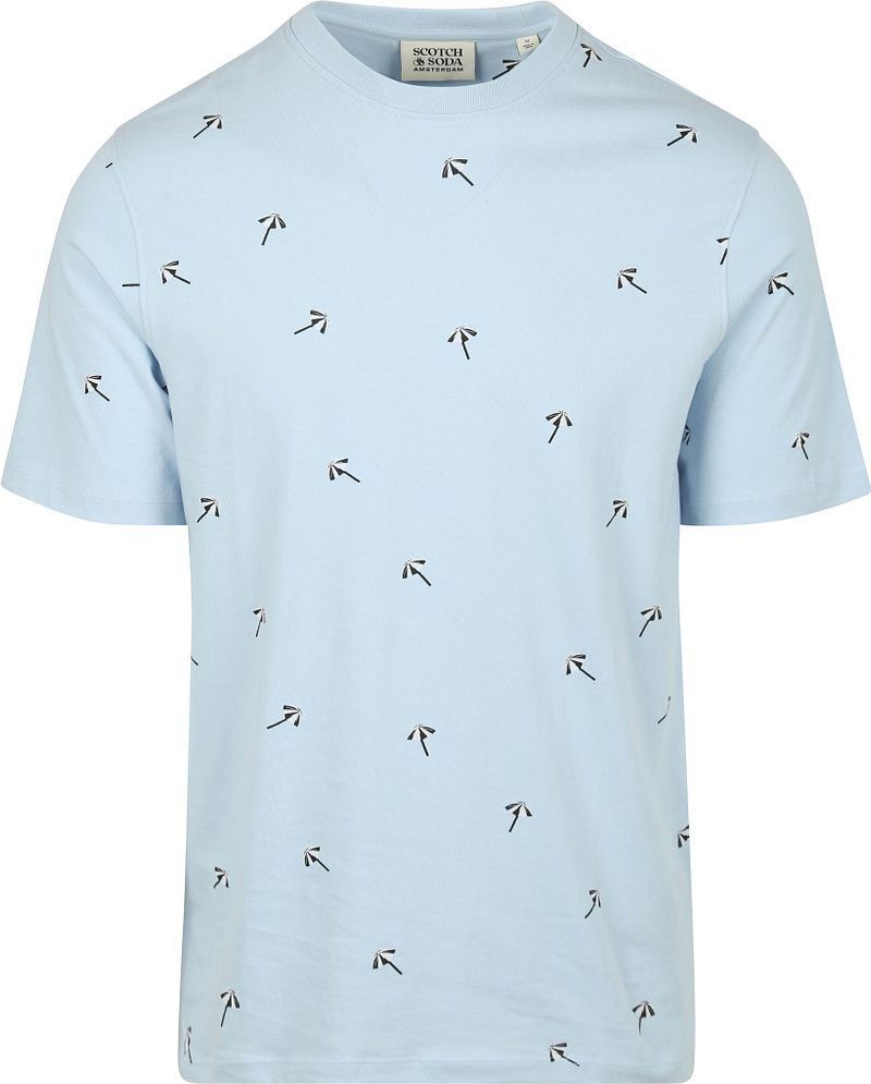 Scotch and Soda T-shirt Print Lichtblauw