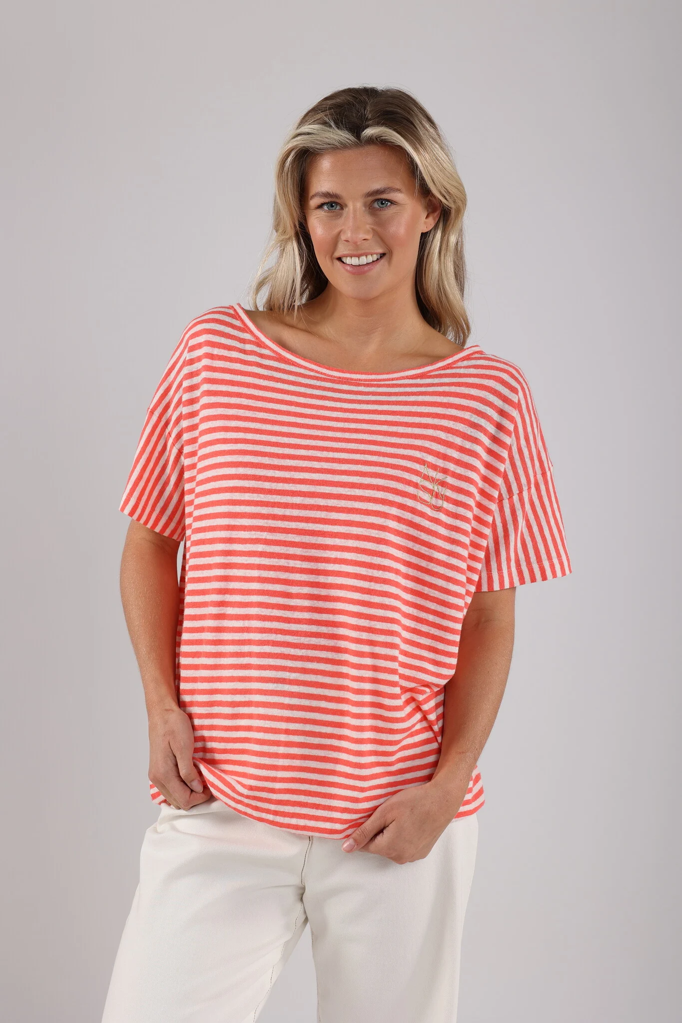Nukus Nks01083 45 belen top stripes offwhite/coral