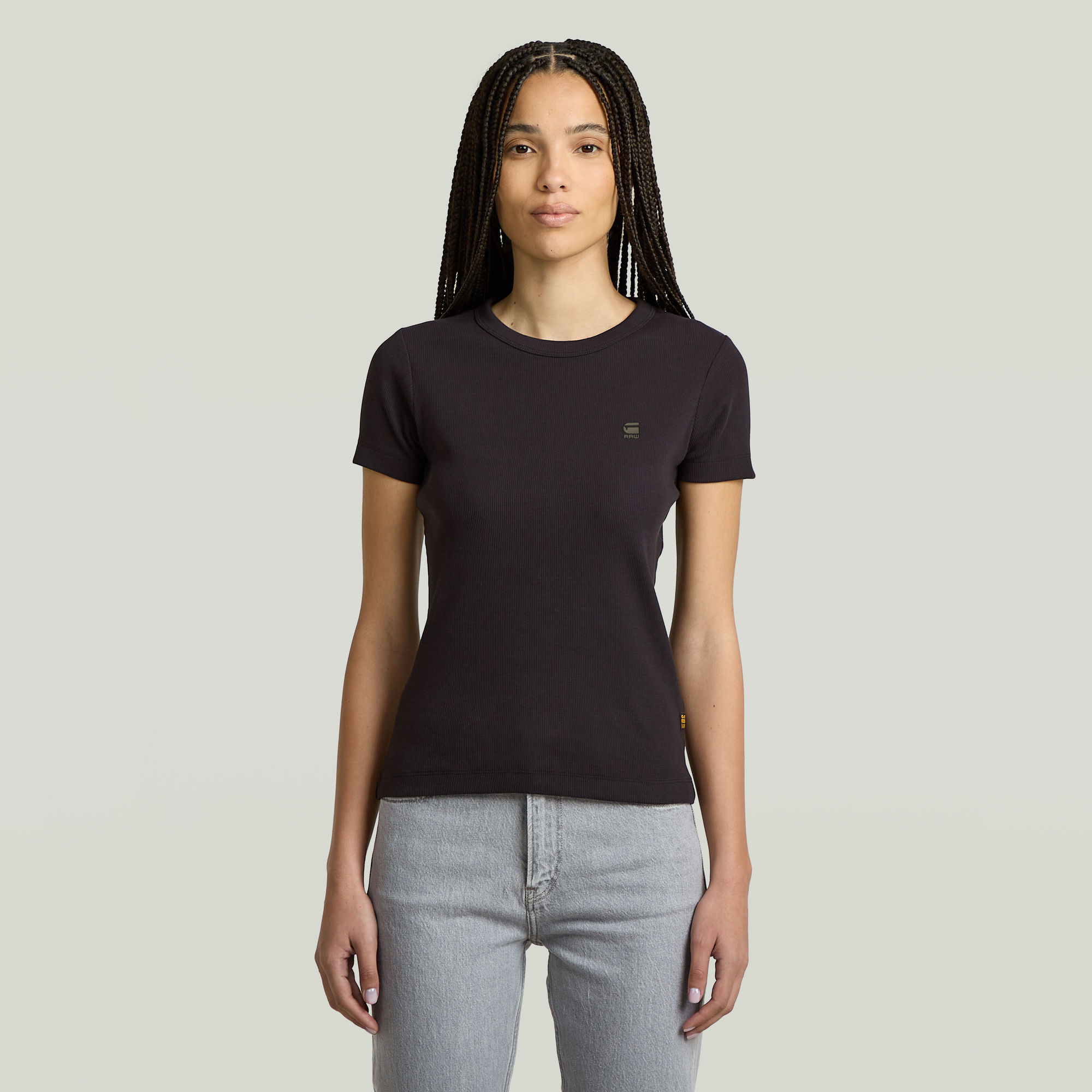 G-Star RAW Rib Cap Sleeve T-shirt - Zwart - Dames