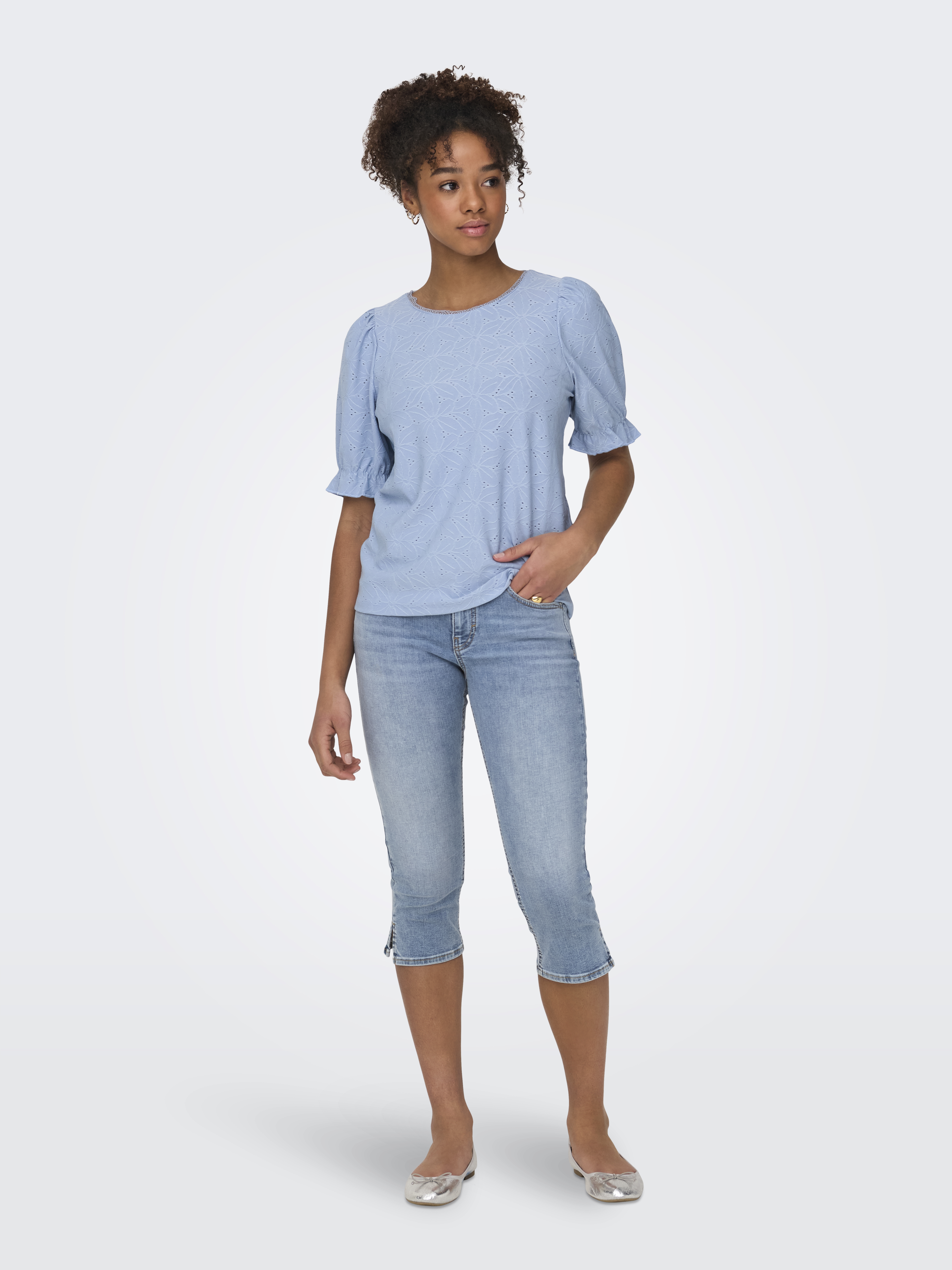 Only Onlblush mw slit capri dnm pim noos