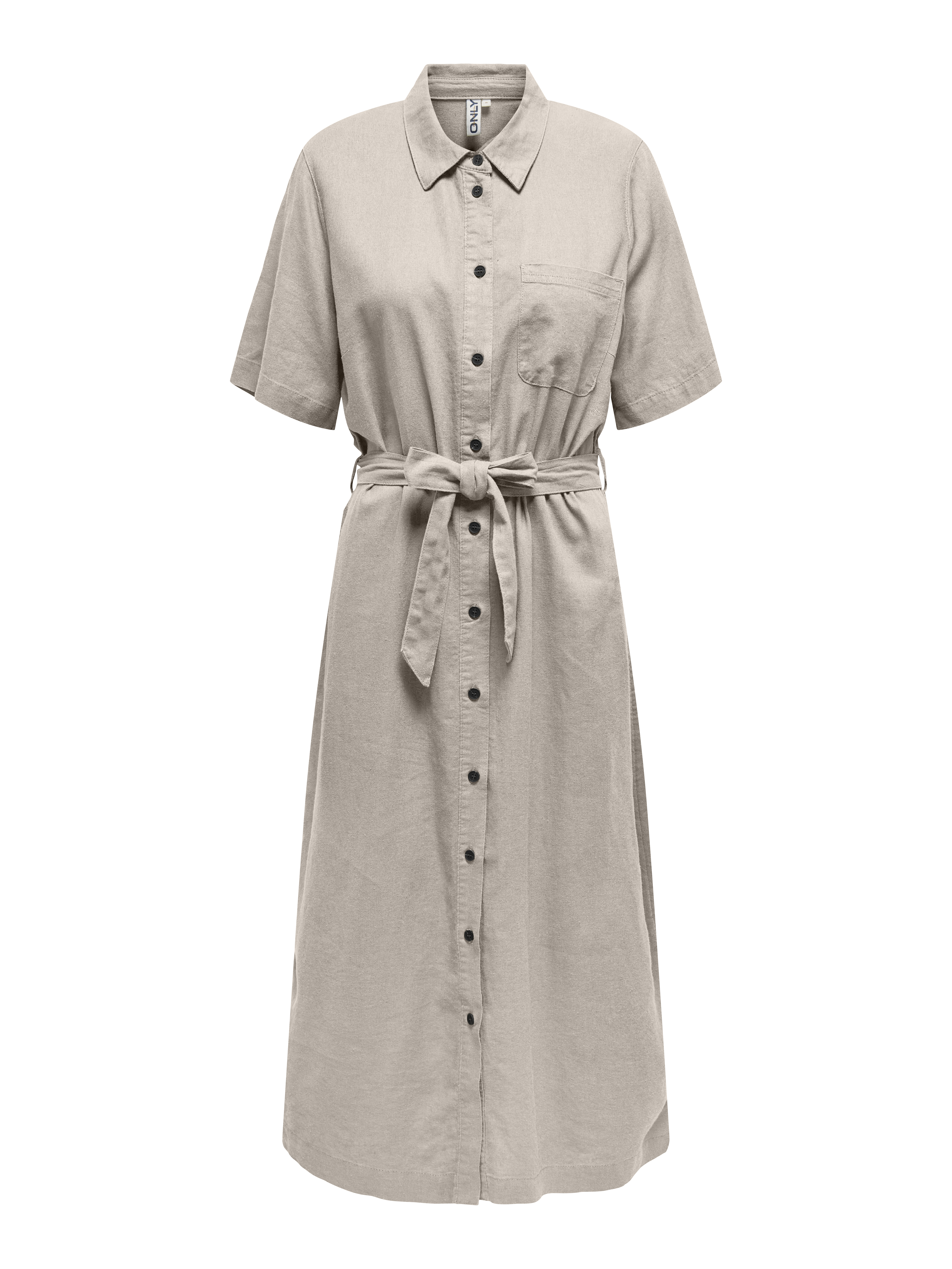 Only Onlcaro s/s linen bl belt dress cc
