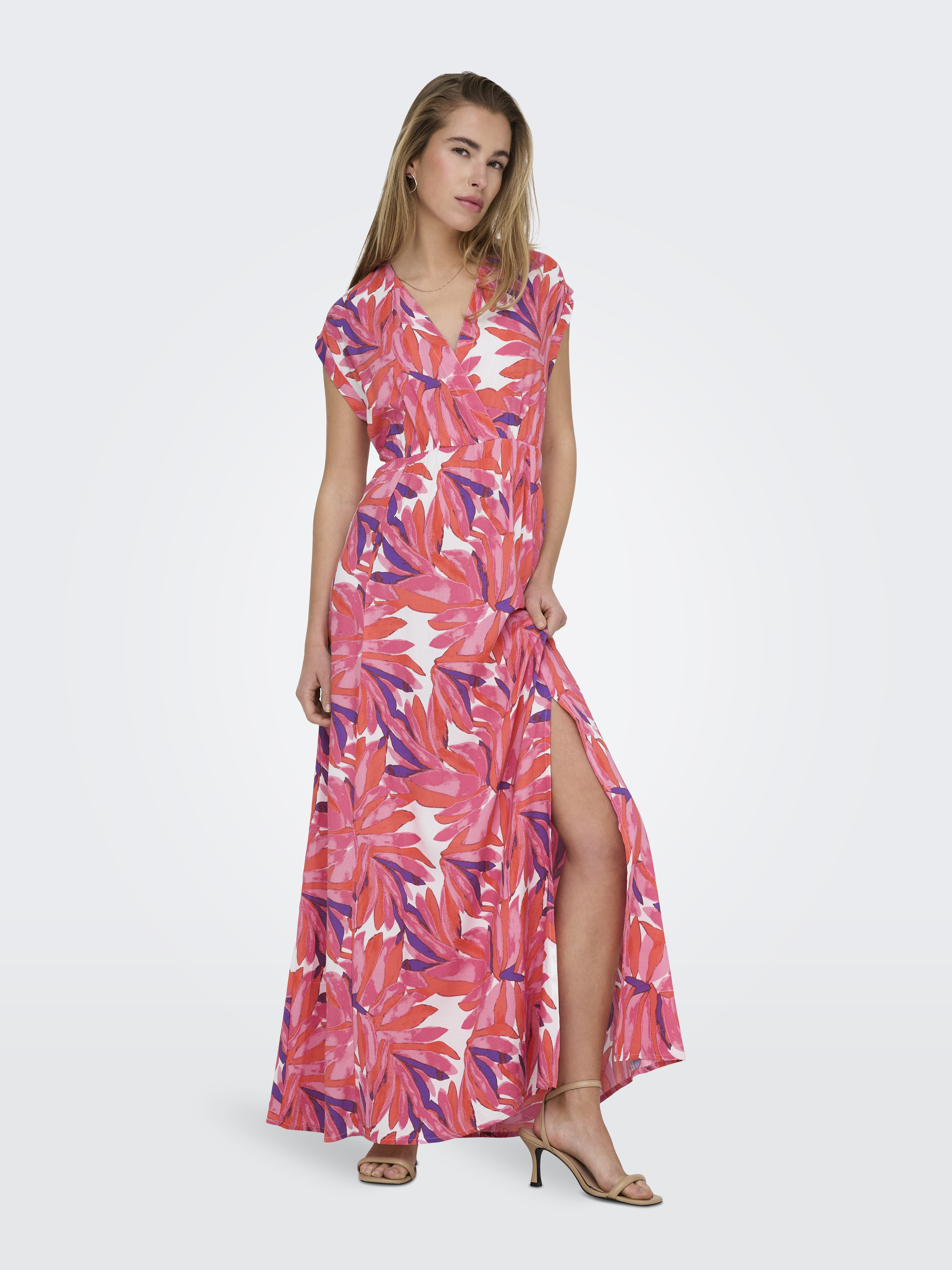 Only Onlmindy s/s v-neck maxi dress wvn