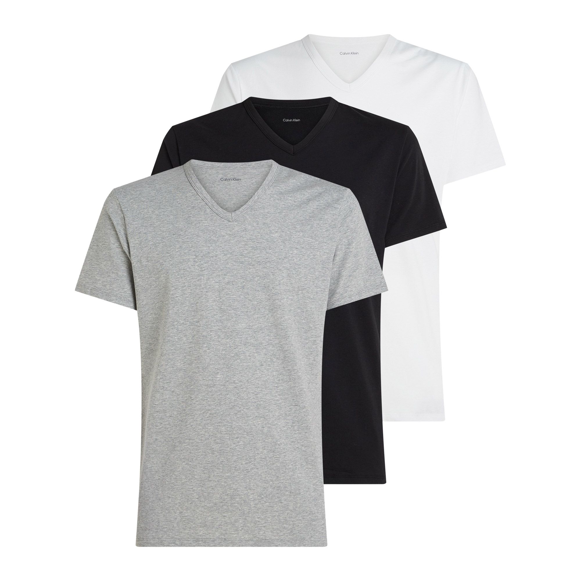 Calvin Klein T-shirt S/S V NECK 3PK met logo aan de zoom (3-delig, Set van 3)
