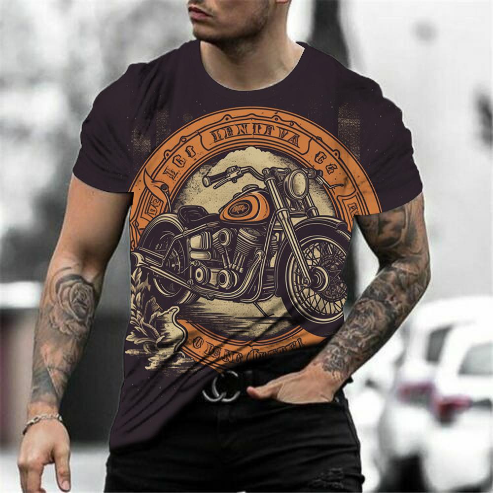 Transmission of love Vintage Motorbike 3D Afdrukken Grafische T-shirts voor Mannen Tops Oversized Klassieke Korte Mouwen Tee Casual Streetwear Herenkleding XS