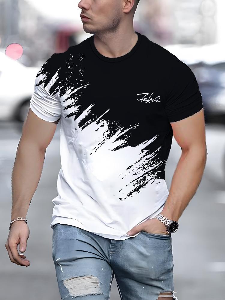 Chaokebang Heren T-shirt met korte mouwen, ronde hals, casual, outdoor, 3D-print, pullover, T-shirt voor heren, streetwear, sportshirt, top, T-shirts, oversized kleding S