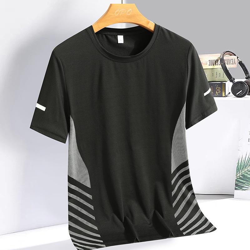 HerSight Plus Size Mesh 3D T-shirt Heren Snel drogend Korte mouwen T-shirts Zomer Hoge Stretch Ademend Bedrukt Top 7XL meer blauwe kleur