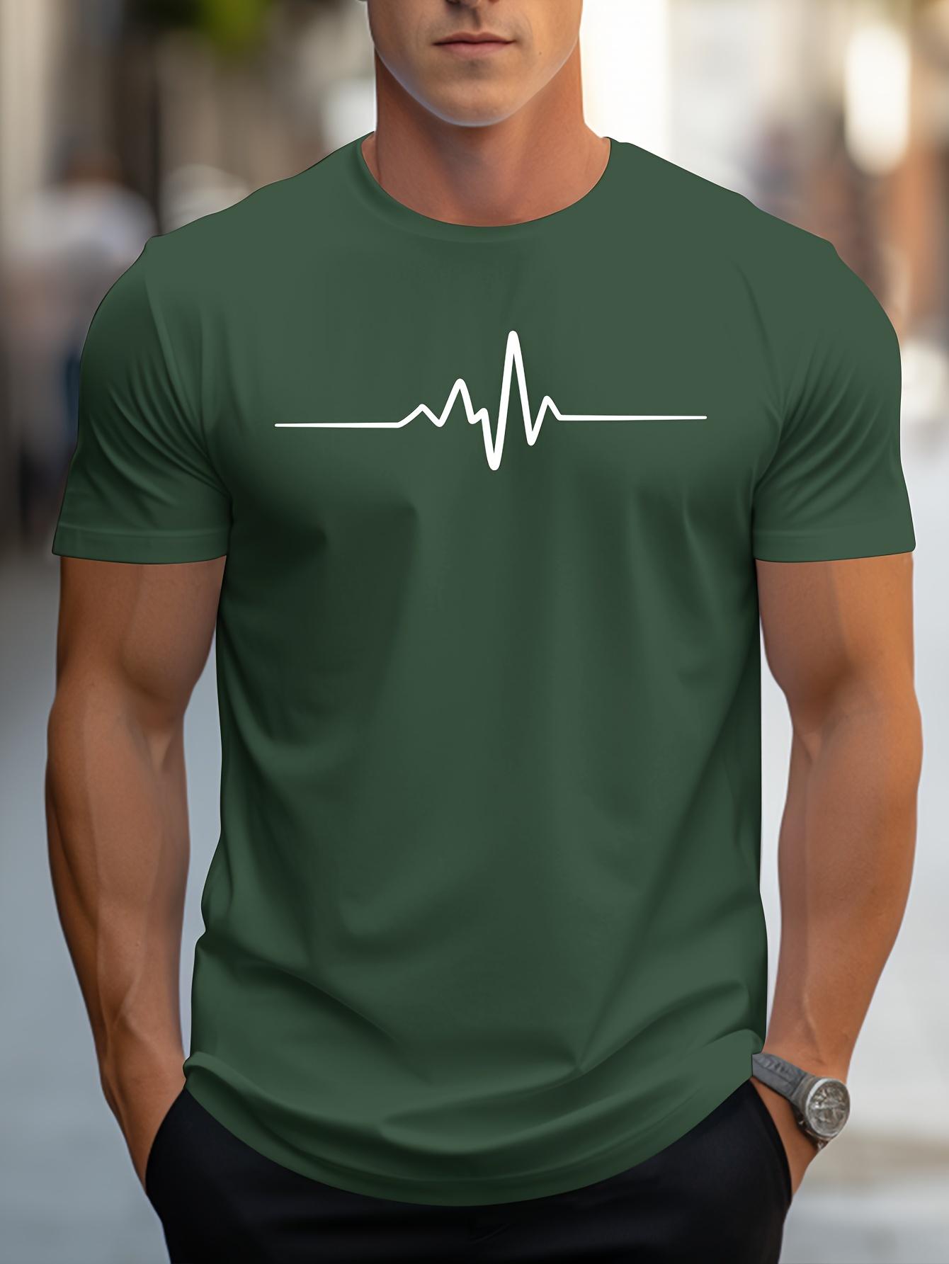 Chaokebang Zomerse losse maat creatief grafisch 3D-geprint heren T-shirt slim fit casual sport ronde hals korte mouwen T-shirt top S