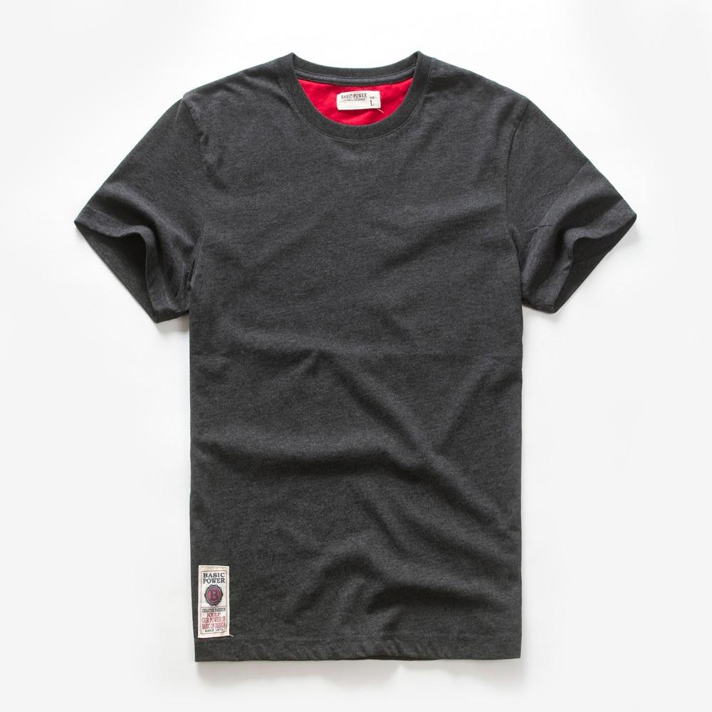 Molly Show Heren T-shirt Katoen Effen Kleur T-shirt Mannen Causale O-hals Basic T-shirt Mannelijke Hoge Kwaliteit Klassieke Tops M rood