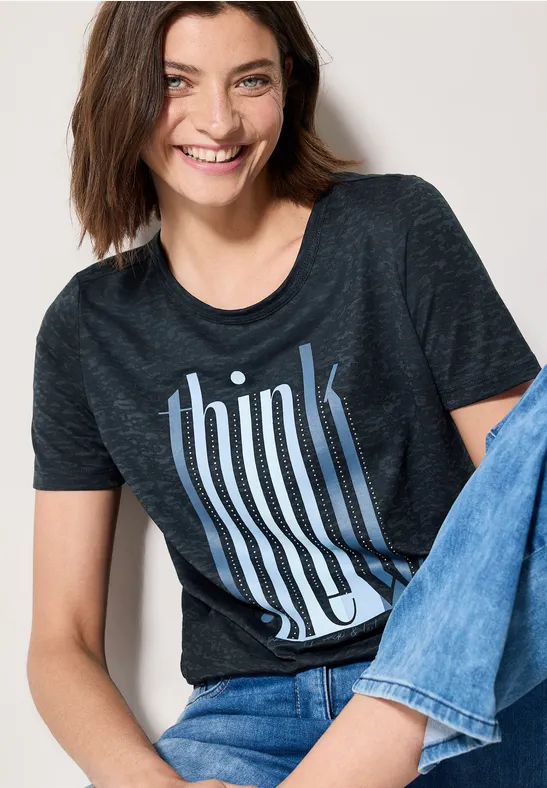 Cecil T-shirt met een rijgkoord bij de zoom