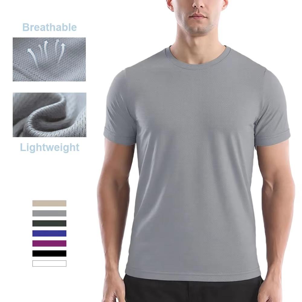 King Billion Zomer heren snel drogend T-shirt ademend lichtgewicht sport T-shirts ronde hals effen kleur korte mouwen tops comfortabel T-shirt M