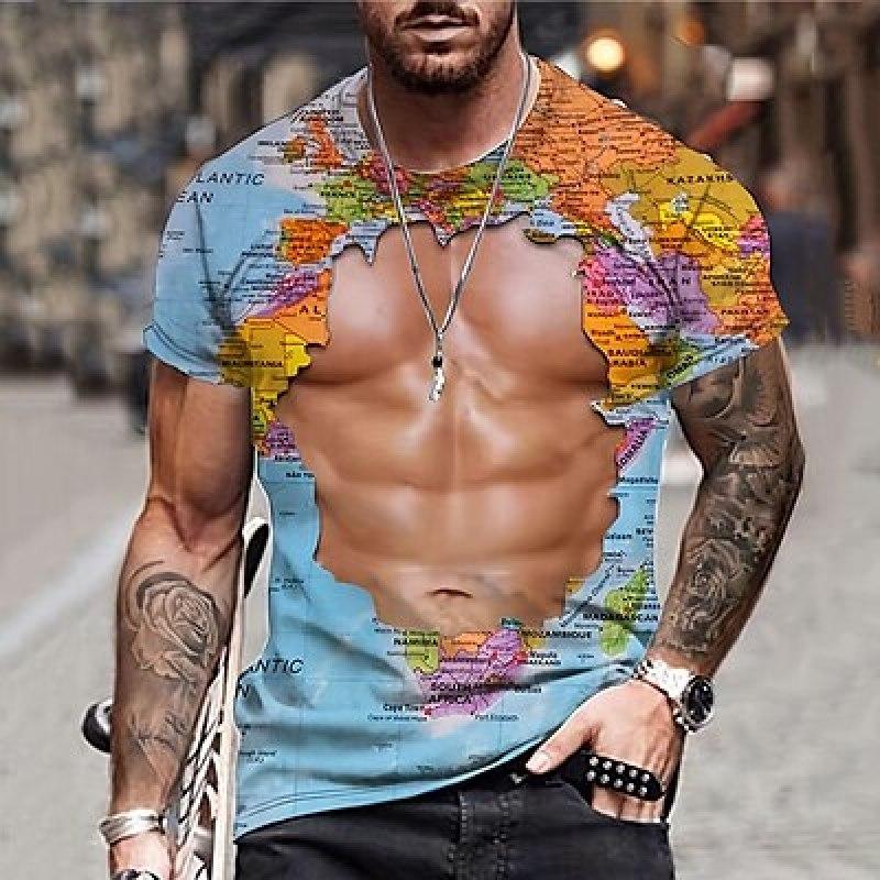 ETST 07 Halloween Mens Graphic Shirt Kyku 3D For Party | Black Summer  Tee World Map Muscle Crew Neck Clothing S