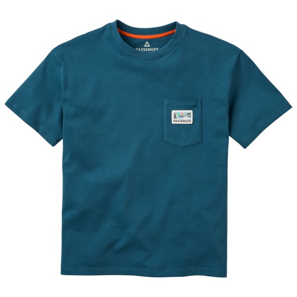 Passenger  Sunset Textured Relaxed T-Shirt - T-shirt, blauw