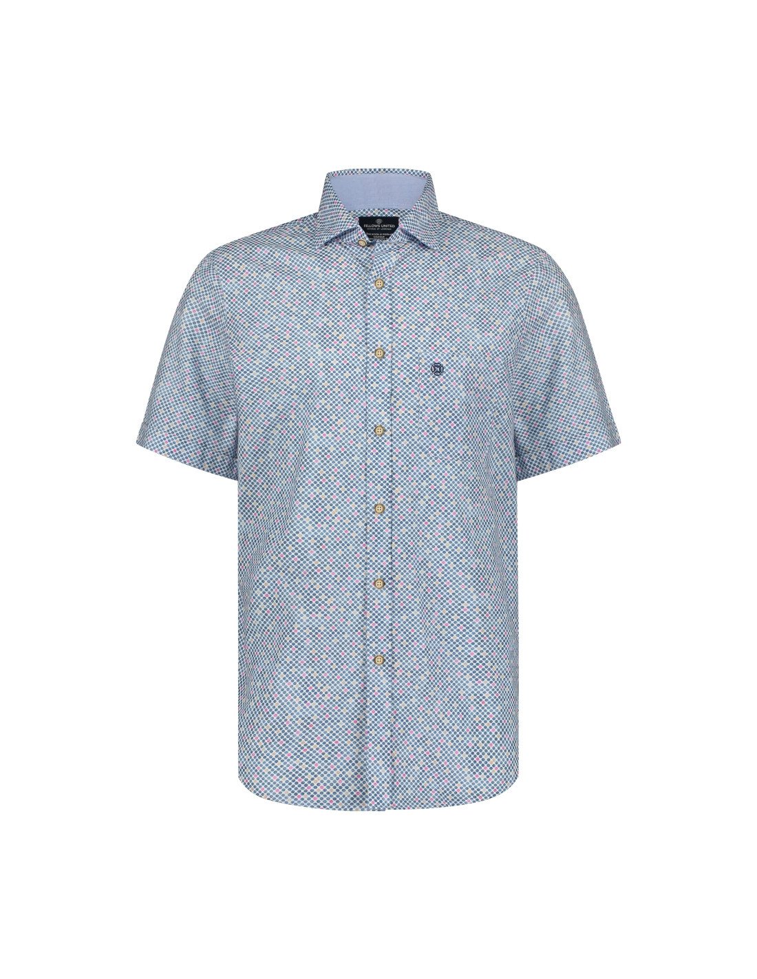 Fellows United Korte Mouw Overhemd Hexagon Multicolor 