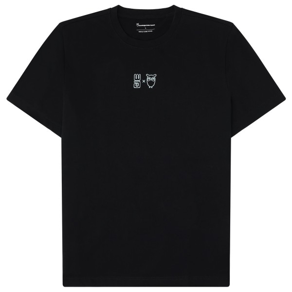 KnowledgeCotton Apparel  Water Is Life Reg. Sing. Jersey - T-shirt, zwart