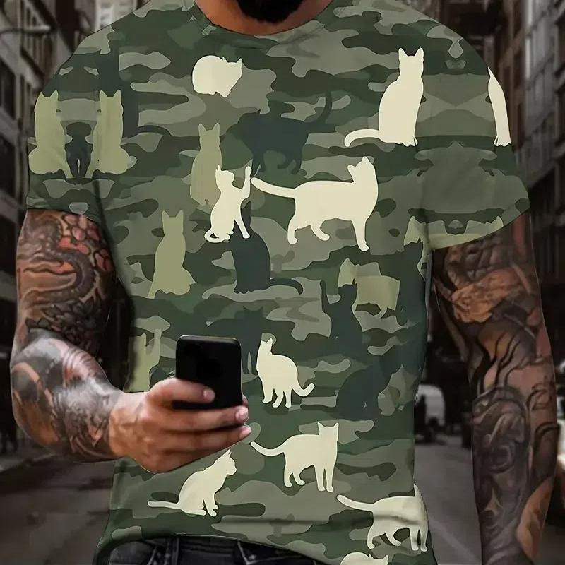 Bobby3 3D Camouflage T-shirt Herenkleding Outdoor Mode Casual O-hals Korte Mouw Zomer Straat Oversized Heren Sport Militaire T-shirts L